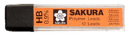 Sakura Recarga de portamina 0.9 mm HB minas de polímero